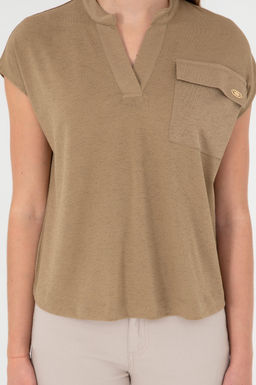 Женская футболка цвета хаки Неожиданная скидка в корзине - U.s. polo assn фото 6