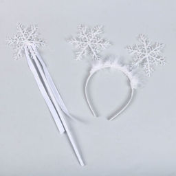 Карнавальный набор Снегурочка, 2 предмета: ободок, жезл