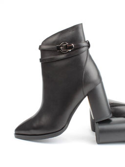 04-M3-L835 BLACK Ботильоны зимние женские (натуральная кожа, натуральный мех)