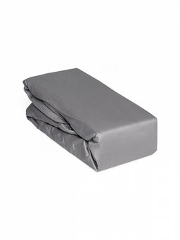 Проcтыня натяжная сатин 140x200+25 серый сатин - Denastia фото 2