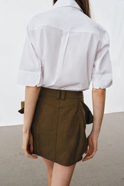 CAMISA POPEL?N PECHERA ZW COLLECTION / Blanco - Zara фото 5