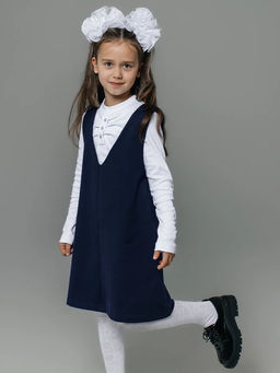 Сарафан Дина, цвет синий, 78%х/б, 16%ПЭ, 6%лайкра