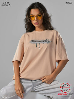 Женская футболка оверсайз с принтом - Bruno фото 4