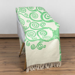 Плед хлопковый 170*200 жаккард Дерево цв 8 салат