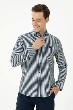 Мужская темно-синяя рубашка с длинным рукавом - U.s. polo assn фото 2