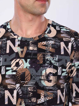 Футболка мужская, цвет зеленый коричневый