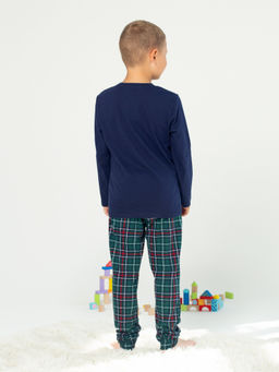 Пижама детская кулирка с брюками "ЕЛКИ" ЗЕЛЕНЫЙ