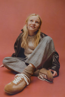 WARM CHECK BARREL TROUSERS - Zara фото 6