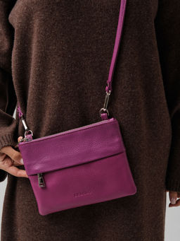 Кожаная сумка Deboro 3017 фиолетовый флокс