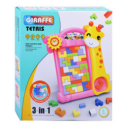 Логическая игра "Умный жираф" 3в1 (розовый) в коробке