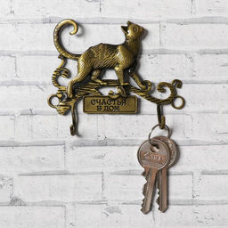 Ключница настенная «Счастья в дом», кошечка, 9.5×6.9 см