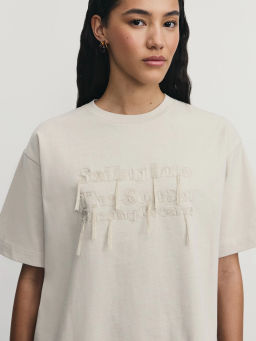 Футболка из хлопка с вышивкой / Zarina  фото 3