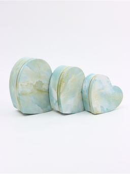 Набор подарочных коробок сердце 3 в 1, бирюзовый мрамор, 22?20?9; 18.5?17?7.5; 16?14?6 см