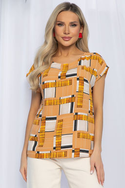 Блуза Летний сезон (бежевый мультиколор) Б13151-44М