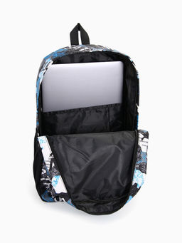 Рюкзак школьный на молнии, с карманами, с принтом, размер 30?13?42 см, голубой/серый