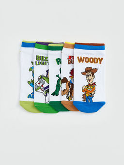 Toy Story Bask?l? Erkek ?ocuk Patik ?orap 5li
