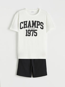 Erkek ?ocuk Bask?l? Ti??rt ve ?ort