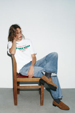 SPLIT SUEDE PENNY LOAFERS