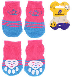 Цена за 5 шт. Носочки для животных "LAPUSIK", королева, цвет розовый, размер s, 2,5см