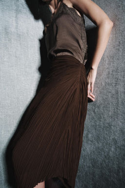 ZW COLLECTION PLEATED MIDI SKIRT - Zara фото 3