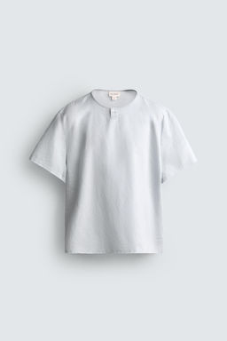 CAMISA CUELLO PANADERO C??AMO - ALGOD?N / Celeste claro