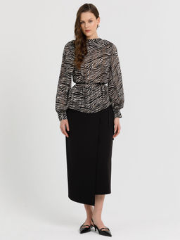 Блузка из шифона с принтом - Stilla фото 3