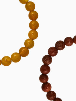 Набор браслетов 2шт шар №8 «Цитрин и Авантюрин коричневый»