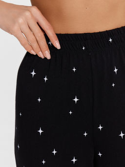 Комплект женский (джемпер, брюки) черный со звездной россыпью звездная россыпь на черном 592468