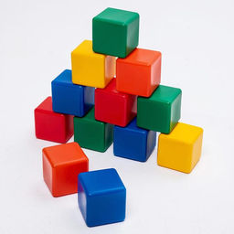 Кубики детские, пластиковые, цветные, 12 штук, 6×6 см