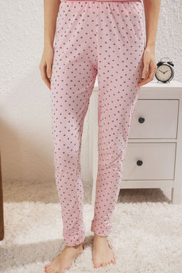 Trendyolmilla Ac?k Pembe Pamuklu Galaksi ve Slogan Bask?l? Orme Pijama Tak?m? THMSS25PT00385  фото 3