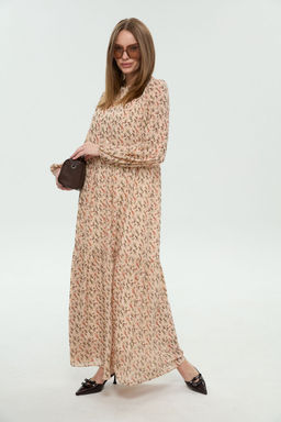 Платье NIKVA н1044-1 бежевый мультиколор  фото 3