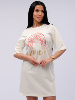 Сорочка "Царевна 2" молоко, трикотаж