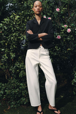 JEANS ZW COLLECTION TAPERED MID-WAIST - Zara фото 18