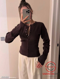 лонгслив на кнопках из плотного вязаного трикотажа - Bruno фото 11