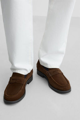 LEATHER PENNY STRAP LOAFERS - Zara фото 10