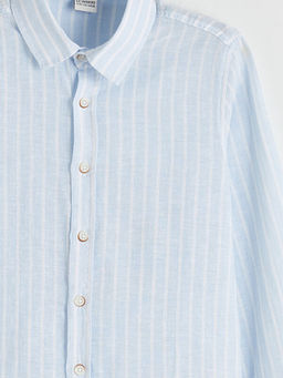 ?izgili Keten Kar???ml? Erkek ?ocuk G?mlek