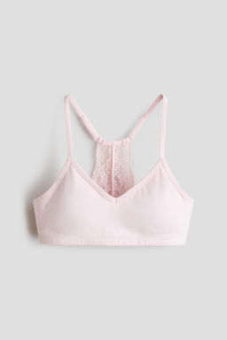 Crop top con detalle de encaje