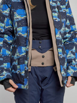 Горнолыжная куртка женская зимняя темно-синего цвета 3320TS - Mtforce фото 8