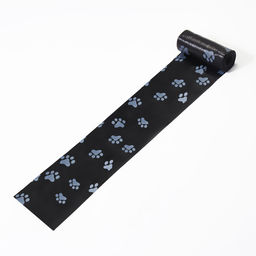 Пакеты для уборки за собаками «Лапки», 4 рулона по 15 пакетов, 29×21 см, с печатью, чёрные