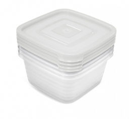 Набор контейнеров для прод. "Унико" квадр. 0,45 л 4шт. (СВЧ) арт.С216