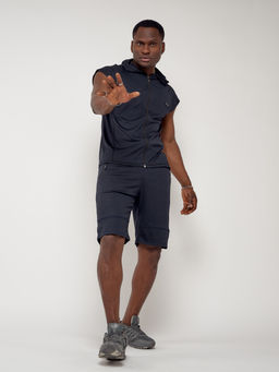 Спортивный костюм летний мужской темно-синего цвета 22610TS - FUYOUKAI фото 9