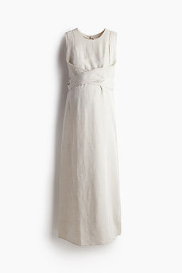 MAMA Vestido de lactancia en mezcla de lino - H&m фото 7