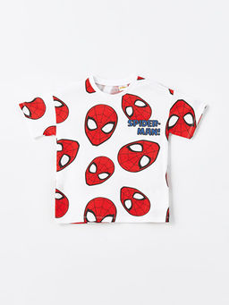Bisiklet Yaka Spiderman Bask?l? Erkek Bebek Ti??rt ve ?ort 2li Tak?m - Waikiki фото 2