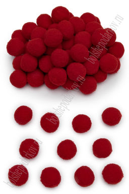 Помпоны Premium 1,8-2 см (100 шт) SF-3309, красный №01