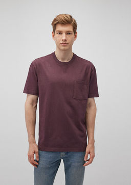 Cep Detayl? Bordo Basic Tisort - Mavi фото 3