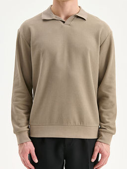 Polo Yaka Erkek Sweatshirt