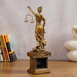 Часы настольные интерьерные каминные «Фемида», h=35 см