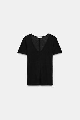 CAMISETA FLUIDA MANGA CORTA / Negro - Zara фото 4