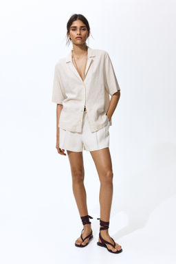Camisa resort en mezcla de lino - H&m фото 6