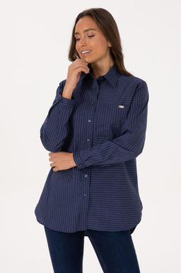 Kad_n _ndigo Uzun Kollu _izgili G_mlek Sepette S_rpriz _ndirim - U.s. polo assn фото 3